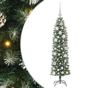 Árbol Navideño Artificial Delgado con 150 LED verde y 120 cm H