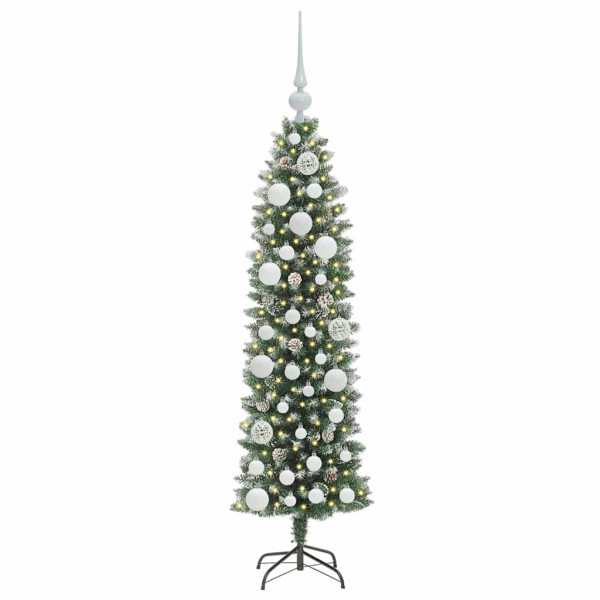 Árbol Navideño Artificial Delgado con 150 LED verde y 120 cm M 3