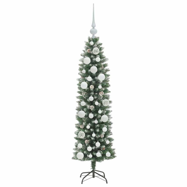 Árbol Navideño Artificial Delgado con 150 LED verde y 120 cm M 4