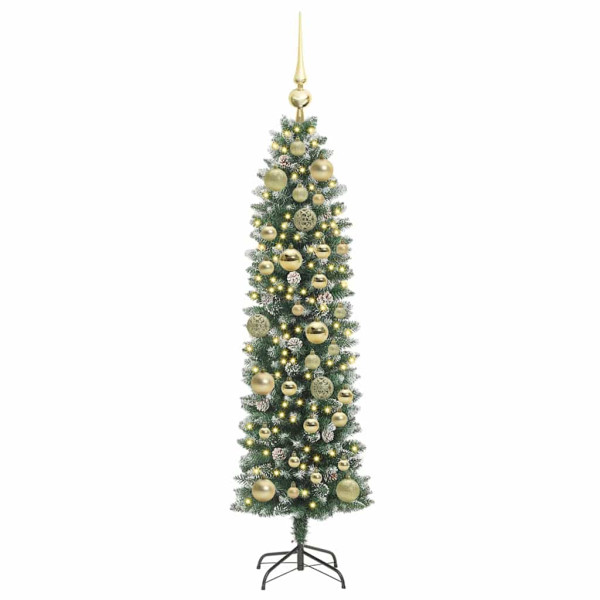 Árbol Navideño Artificial Delgado con 150 LED verde y 120 cm M 3