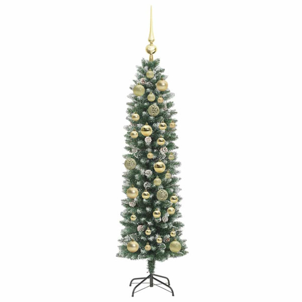 Árbol Navideño Artificial Delgado con 150 LED verde y 120 cm M 4