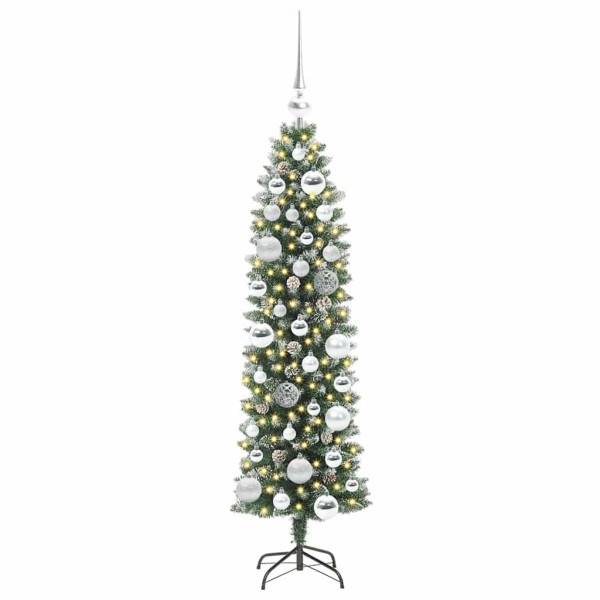 Árbol Navideño Artificial Delgado con 150 LED verde y 120 cm M 4
