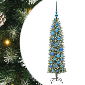 Árbol Navideño Artificial Delgado con 150 LED verde y 120 cm H