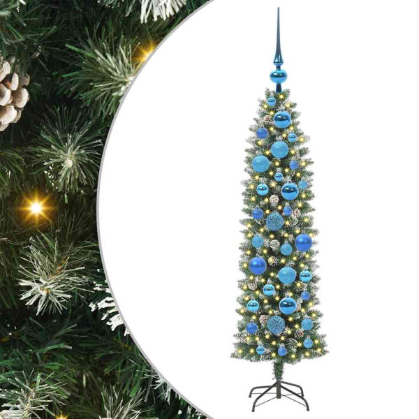 Árbol Navideño Artificial Delgado con 150 LED verde y 120 cm M 2