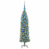 Árbol Navideño Artificial Delgado con 150 LED verde y 120 cm 3