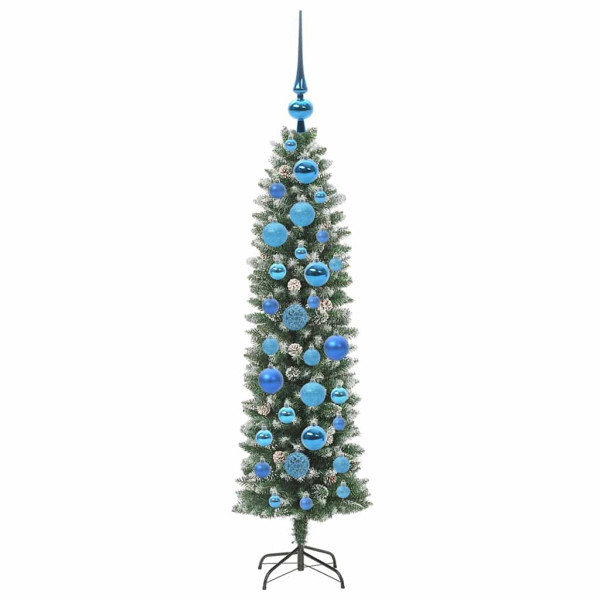 Árbol Navideño Artificial Delgado con 150 LED verde y 120 cm M 4