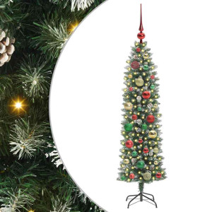 Árbol Navideño Artificial Delgado con 150 LED verde y 120 cm H