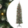Árbol Navideño Artificial Delgado con 300 LED verde y 210 cm 1