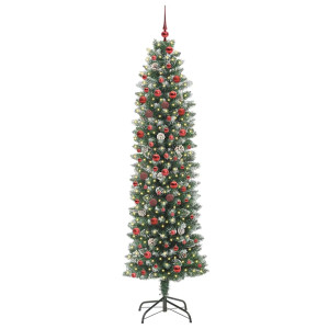 Árbol Navideño Artificial Delgado con 300 LED verde y 210 cm H