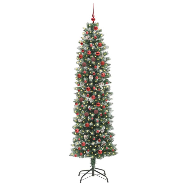 Árbol Navideño Artificial Delgado con 300 LED verde y 210 cm M 2
