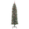 Árbol Navideño Artificial Delgado con 300 LED verde y 210 cm 3