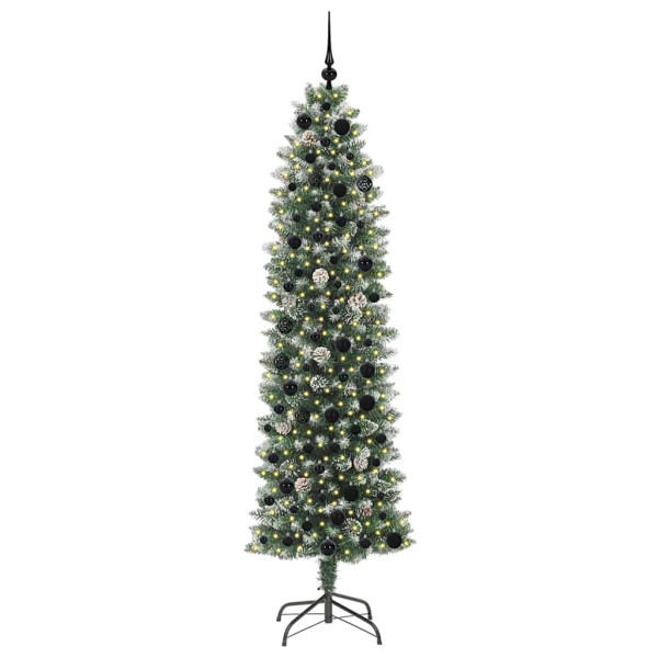 Árbol Navideño Artificial Delgado con 300 LED verde y 210 cm M 3