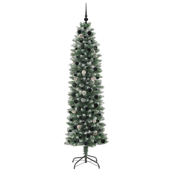Árbol Navideño Artificial Delgado con 300 LED verde y 210 cm M 4