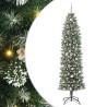 Árbol Navideño Artificial Delgado con 300 LED verde y 210 cm 2