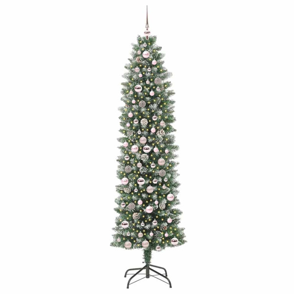 Árbol Navideño Artificial Delgado con 300 LED verde y 210 cm M 3