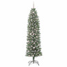 Árbol Navideño Artificial Delgado con 300 LED verde y 210 cm 3