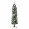 Árbol Navideño Artificial Delgado con 300 LED verde y 210 cm 4