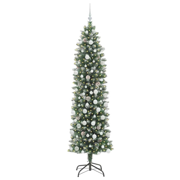 Árbol Navideño Artificial Delgado con 300 LED verde y 210 cm M 3