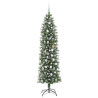 Árbol Navideño Artificial Delgado con 300 LED verde y 210 cm 3
