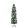 Árbol Navideño Artificial Delgado con 300 LED verde y 210 cm 4