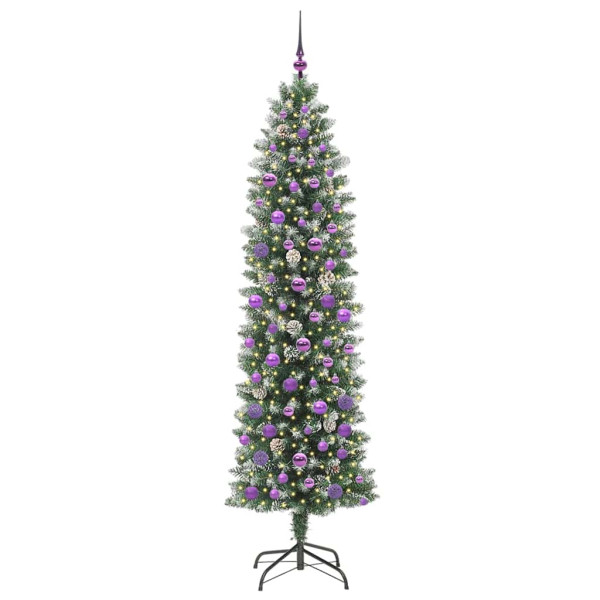 Árbol Navideño Artificial Delgado con 300 LED verde y 210 cm M 3