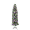 Árbol Navideño Artificial Delgado con 300 LED verde y 210 cm 3