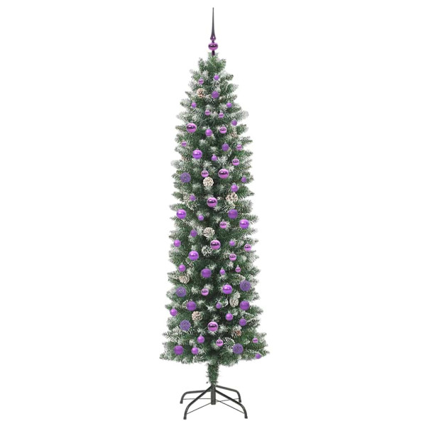 Árbol Navideño Artificial Delgado con 300 LED verde y 210 cm M 4
