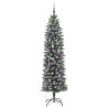 Árbol Navideño Artificial Delgado con 300 LED verde y 210 cm 4