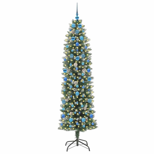 Árbol Navideño Artificial Delgado con 300 LED verde y 210 cm M 3