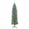 Árbol Navideño Artificial Delgado con 300 LED verde y 210 cm 3