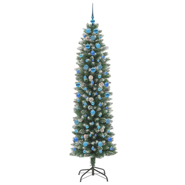 Árbol Navideño Artificial Delgado con 300 LED verde y 210 cm M 4