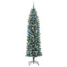 Árbol Navideño Artificial Delgado con 300 LED verde y 210 cm 4