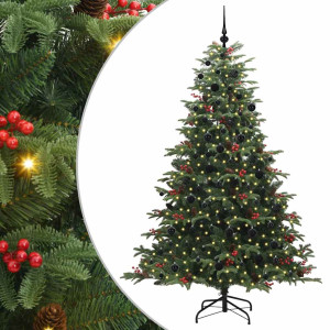 Árbol de Navidad artificial Verde 210 cm PVC. Metal y Plástico H