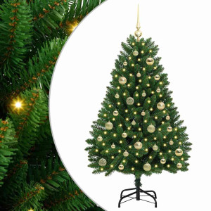 Árbol de Navidad artificial Verde 120 cm PVC y Metal H