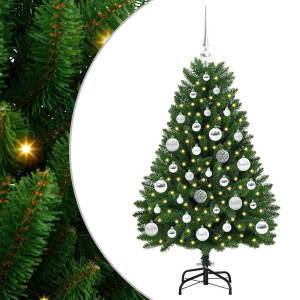 Árbol de Navidad artificial Verde 120 cm PVC y Metal H