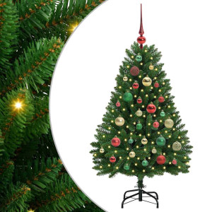 Árbol de Navidad artificial Verde 120 cm PVC y Metal H