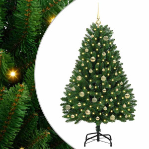 Árbol de Navidad artificial Verde 150 cm PVC y Metal H