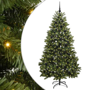 Árbol de Navidad artificial Verde 210 cm PVC y Metal H