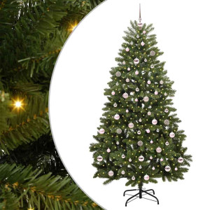 Árbol de Navidad artificial Verde 210 cm PVC y Metal H