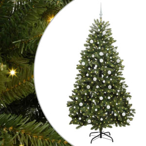 Árbol de Navidad artificial Verde 210 cm PVC y Metal H