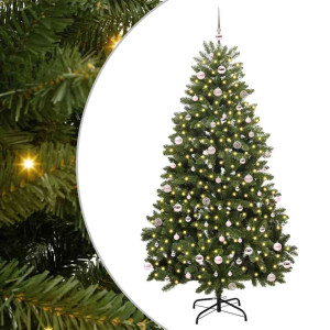 Árbol de Navidad artificial Verde 240 cm PVC y Metal H