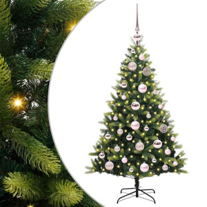 Árbol de Navidad Artificial Articulado 150 LEDs Verde 120 cm H