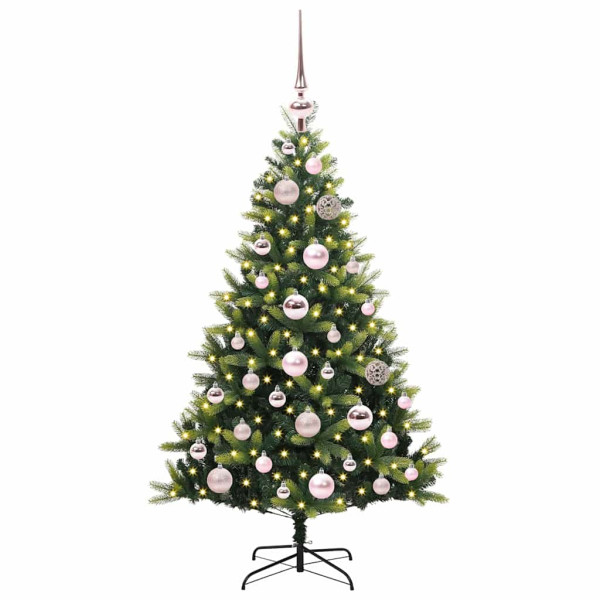 Árbol de Navidad Artificial Articulado 150 LEDs Verde 120 cm M 3