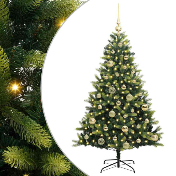Árbol de Navidad Artificial Articulado 150 LEDs Verde 120 cm M 2