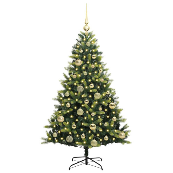 Árbol de Navidad Artificial Articulado 150 LEDs Verde 120 cm M 3