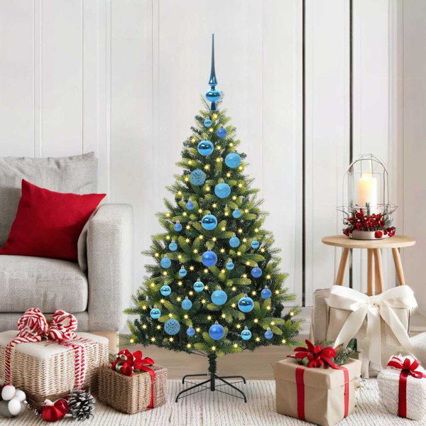 Árbol de Navidad Artificial Articulado 150 LEDs Verde 120 cm D