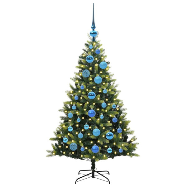 Árbol de Navidad Artificial Articulado 150 LEDs Verde 120 cm M 3