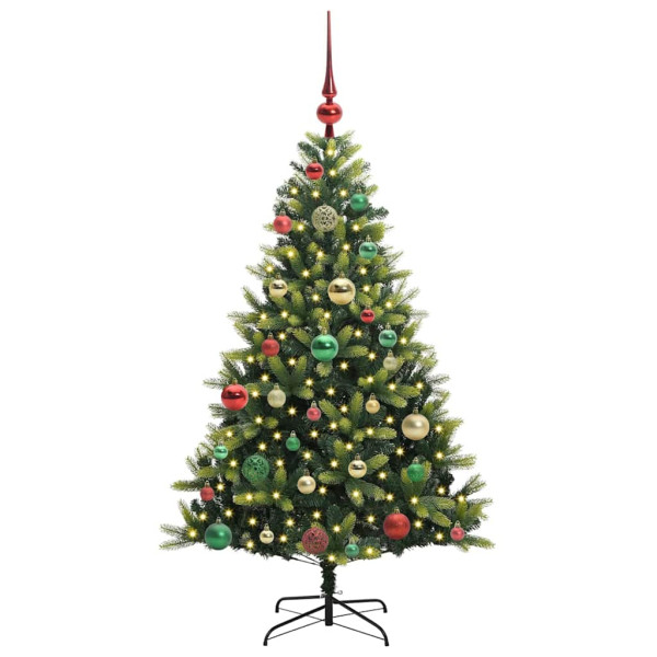Árbol de Navidad Artificial Articulado 150 LEDs Verde 120 cm M 3