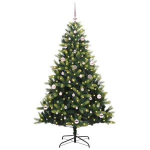 Árbol de Navidad Artificial Articulado 150 LEDs Verde 150 cm H