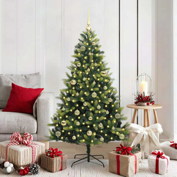 Árbol de Navidad Artificial Articulado 150 LEDs Verde 150 cm D